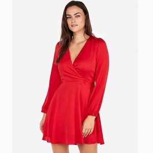 Express Elegant Surplice Fit Flare Dress